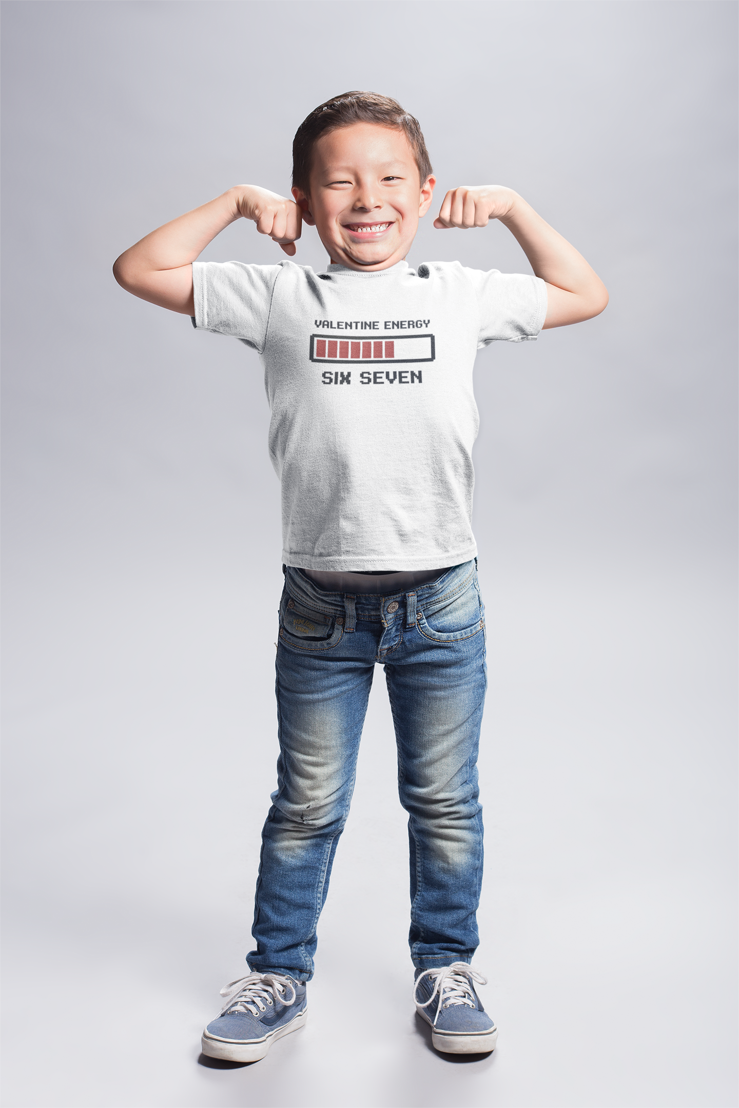 Valentine Energy Progress Bar Kids Tee | Six Seven