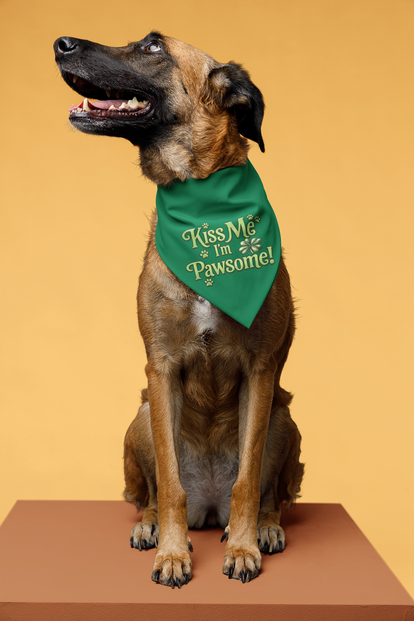 Kiss Me I’m Pawsome! Pet Bandana — St. Patrick’s Day Dog & Cat Accessory