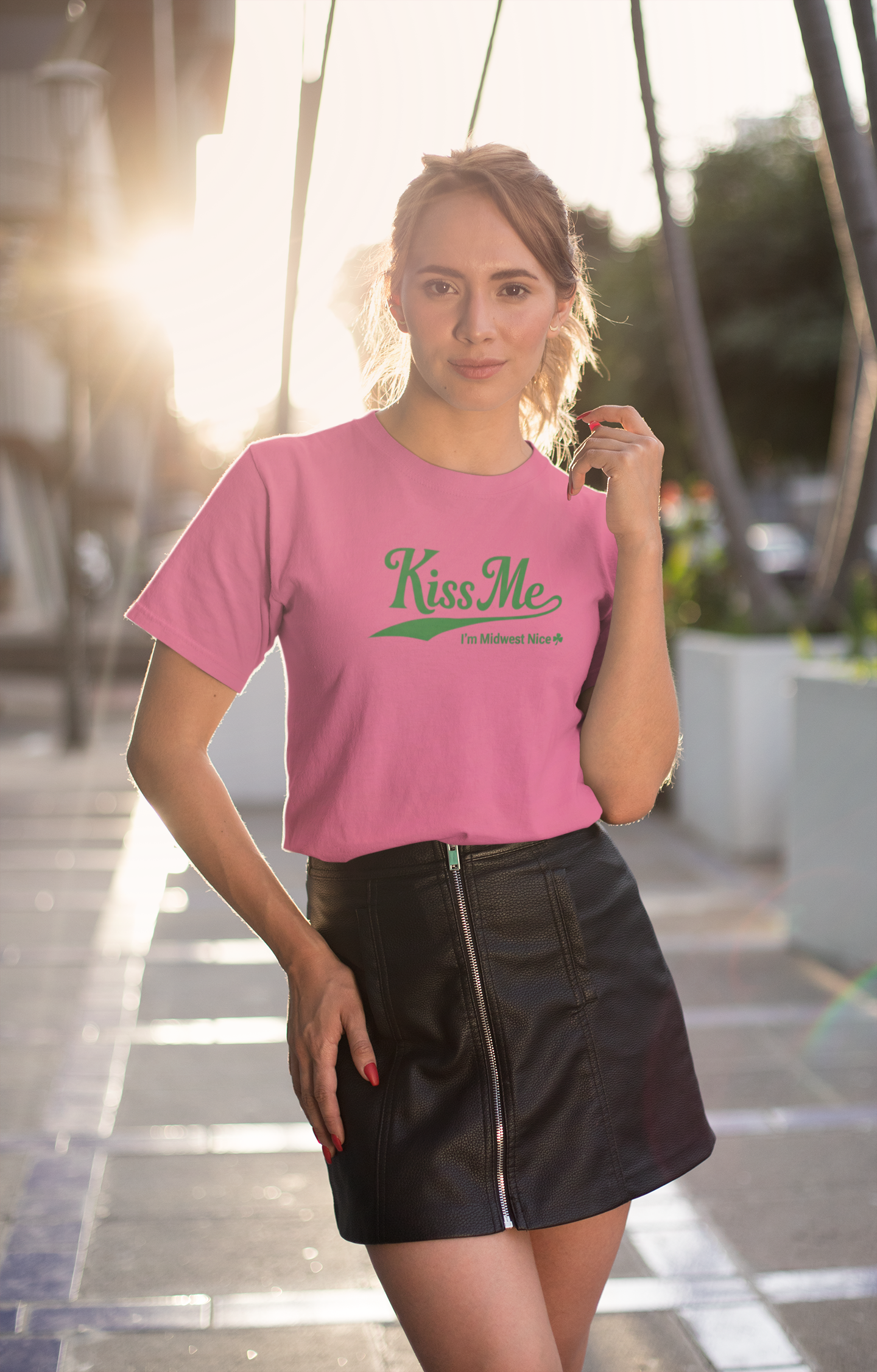 Kiss Me I'm Midwest Nice T-shirt (Women's Fit)