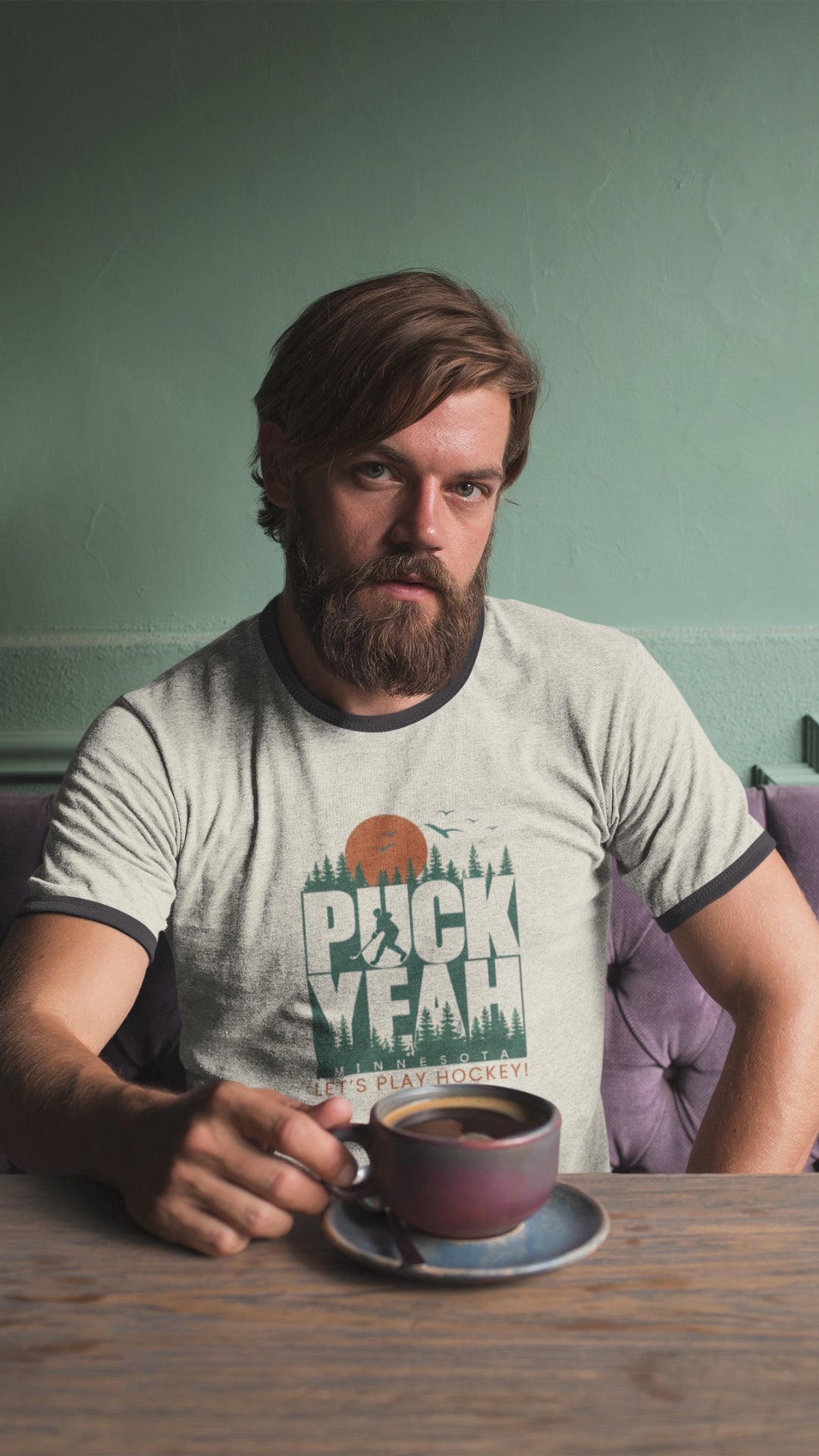 Load video: Puck Yeah! Let's Play Hockey Ringer T-Shirt