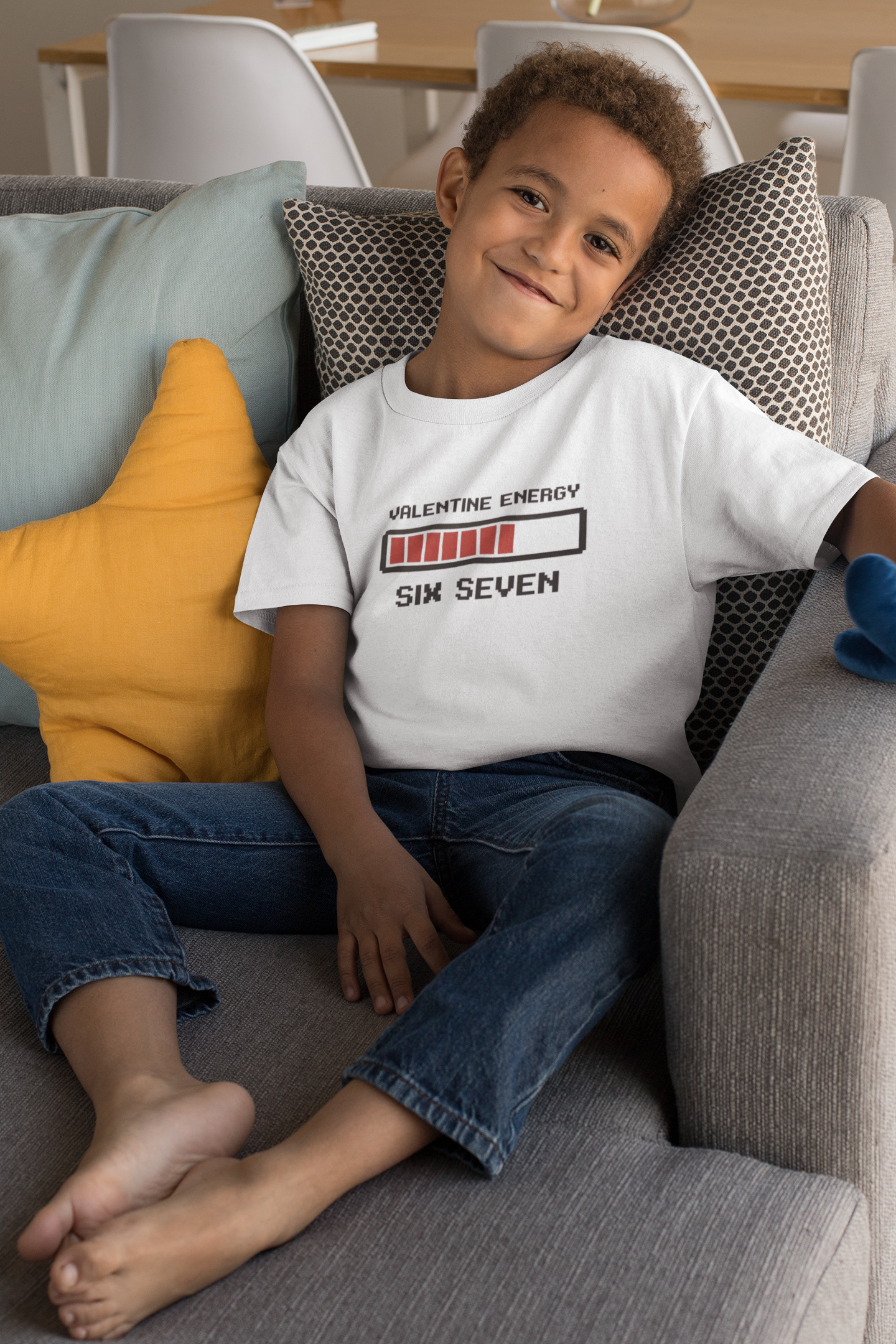 Valentine Energy Progress Bar Kids Tee | Six Seven