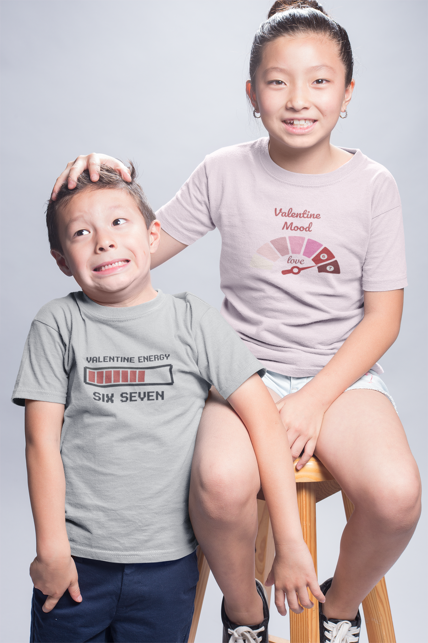 Valentine Energy Progress Bar Kids Tee | Six Seven